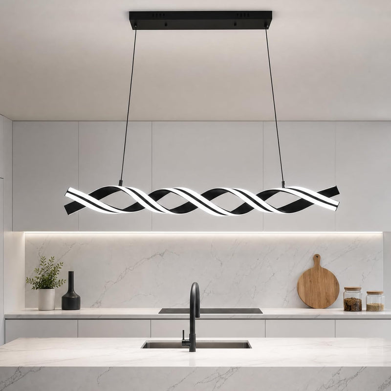 115CM Smart LED Modern Chandelier 50W Dimmable Spiral