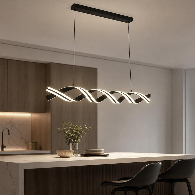 115CM Smart LED Modern Chandelier 50W Dimmable Spiral