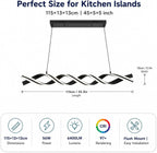 115CM Smart LED Modern Chandelier 50W Dimmable Spiral