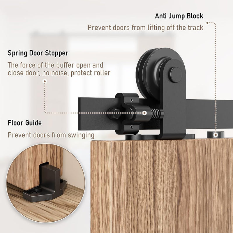 11FT Sliding Barn Wood Door Closet Hardware