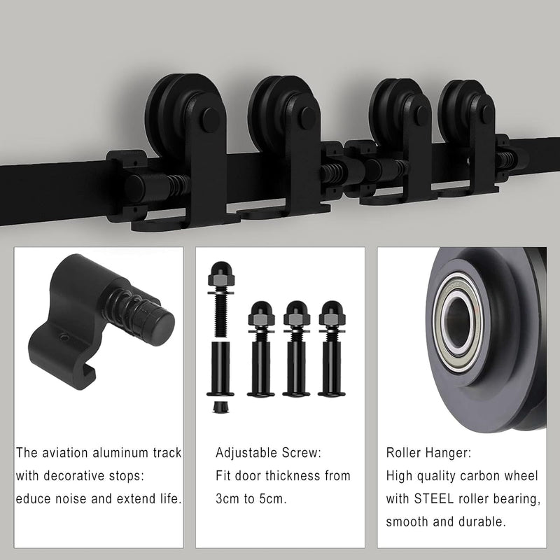 11FT Sliding Barn Wood Door Closet Hardware