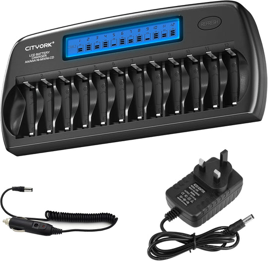 12 Bays Smart Battery Charger Aa Aaa Ni-Mh