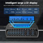 12 Bays Smart Battery Charger Aa Aaa Ni-Mh