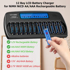 12 Bays Smart Battery Charger Aa Aaa Ni-Mh