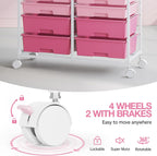 12-Drawer Craft Organiser Trolley Cart with Wooden Top