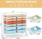 12-Drawer Craft Organiser Trolley Cart with Wooden Top