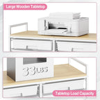 12-Drawer Craft Organiser Trolley Cart with Wooden Top
