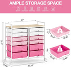 12-Drawer Craft Organiser Trolley Cart with Wooden Top