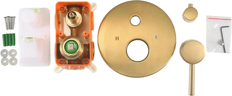 12 Inch Brass Shower System Wall Mounted Concealed