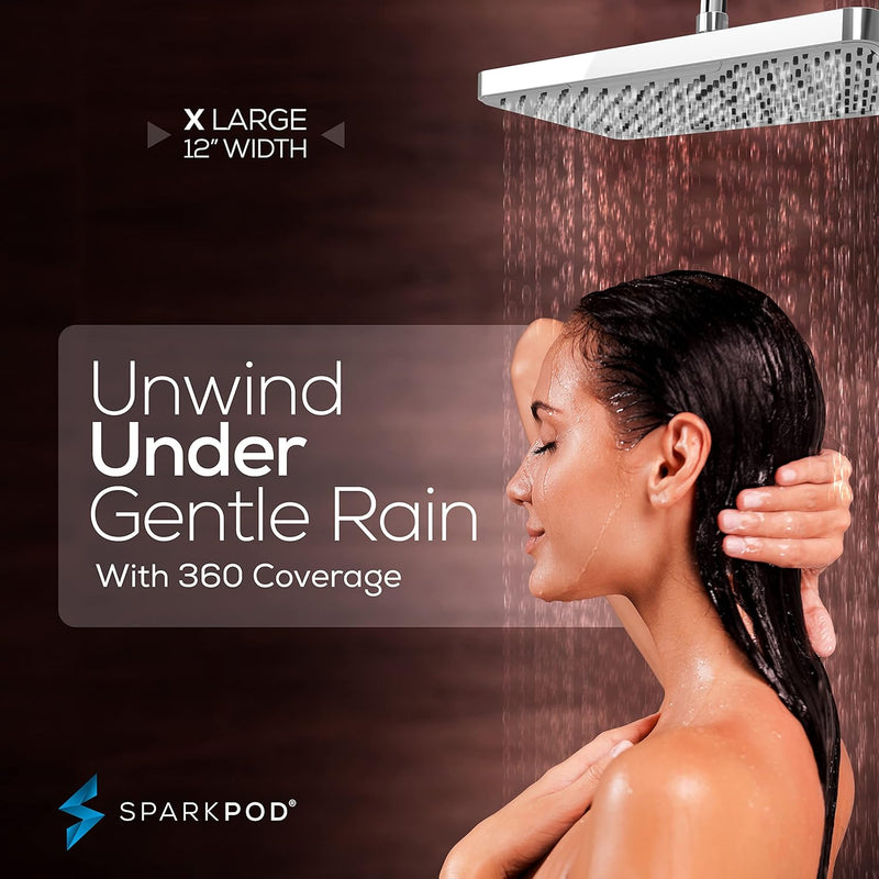 12 Inch Rectangle Rain Shower Head Ceiling Or