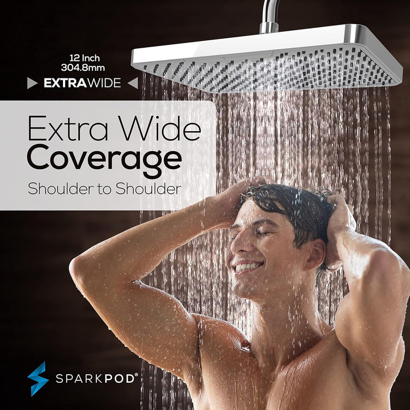 12 Inch Rectangle Rain Shower Head Ceiling Or