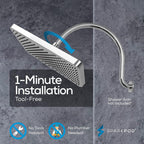 12 Inch Rectangle Rain Shower Head Ceiling Or