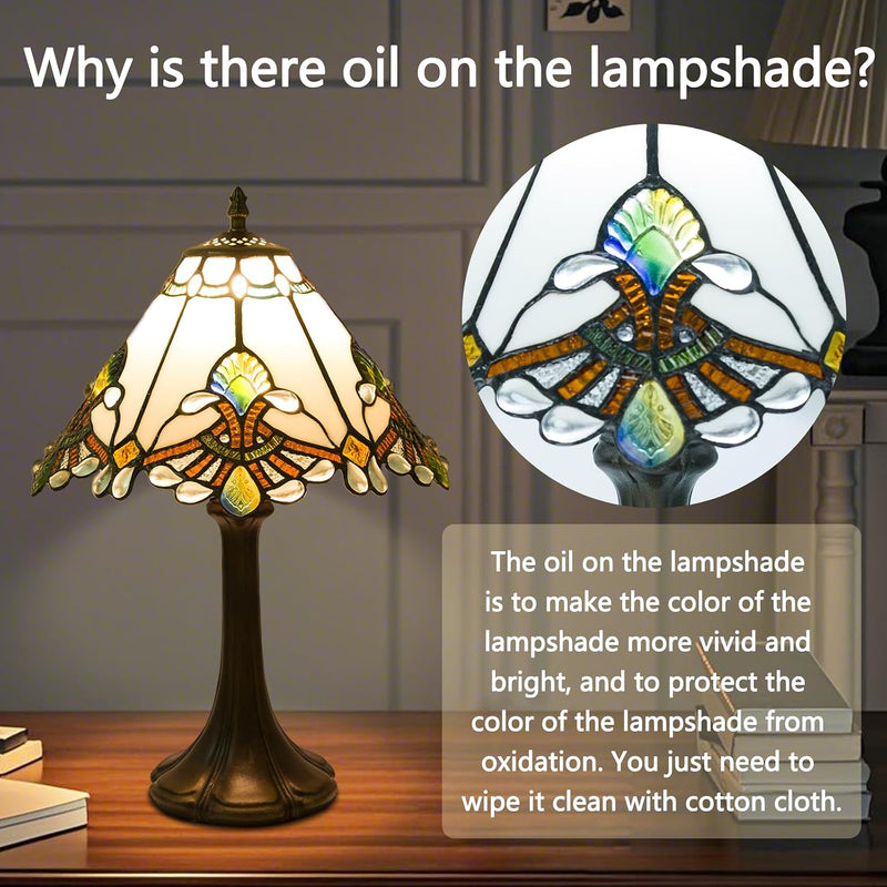 12 Inch Tiffany Table Lamp Baroque Style Stained