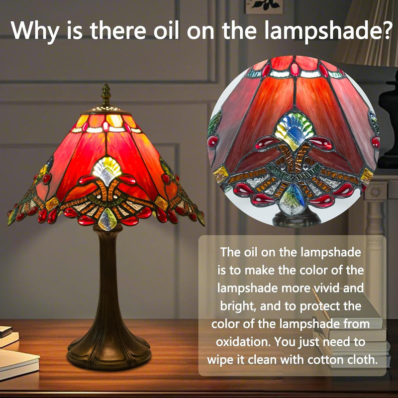 12 Inch Tiffany Table Lamp Baroque Style Stained