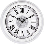 12 Inch Wall Clock Silent Non-Ticking Vintage Roman