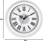 12 Inch Wall Clock Silent Non-Ticking Vintage Roman