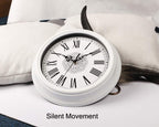 12 Inch Wall Clock Silent Non-Ticking Vintage Roman