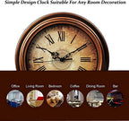 12 Inch Wall Clock Silent Non-Ticking Vintage Roman