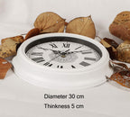 12 Inch Wall Clock Silent Non-Ticking Vintage Roman