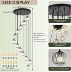 12 Light Raindrop Crystal Chandelier