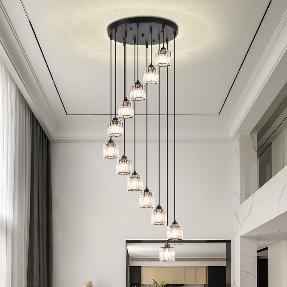 12 Light Raindrop Crystal Chandelier