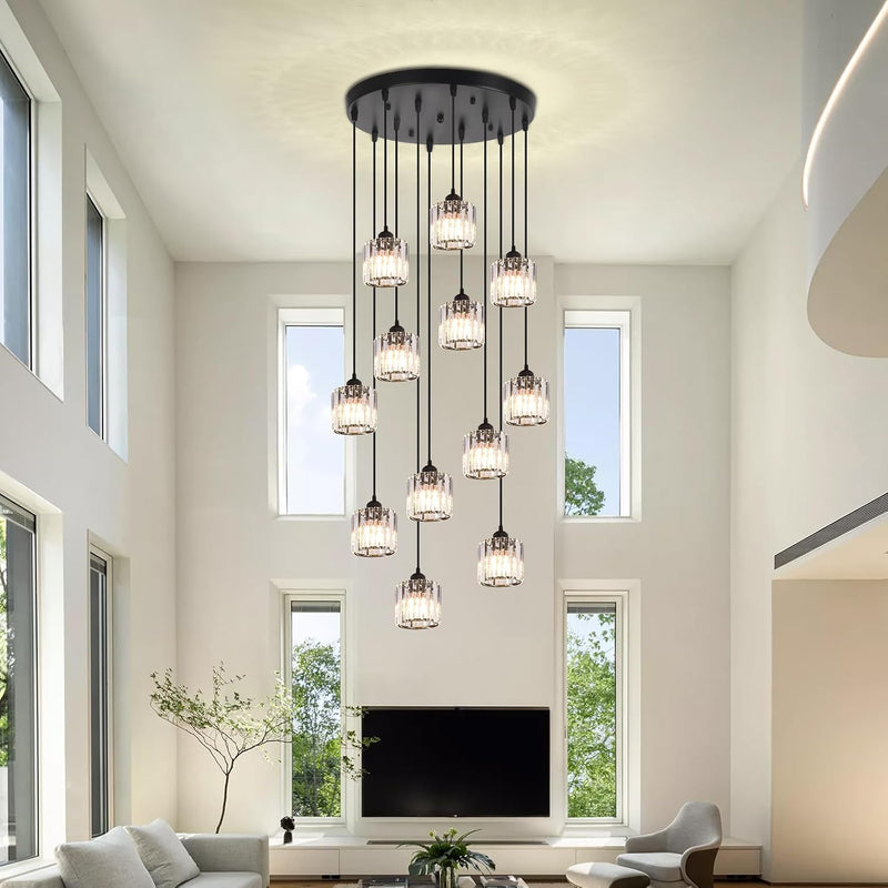 12 Light Raindrop Crystal Chandelier
