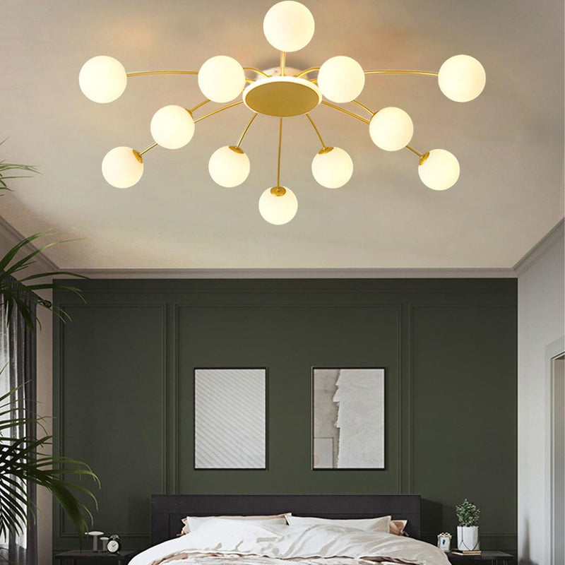 12 Lights Sputnik Chandelier Ceiling Light for Living Room
