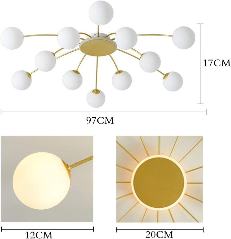 12 Lights Sputnik Chandelier Ceiling Light for Living Room