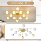 12 Lights Sputnik Chandelier Ceiling Light for Living Room