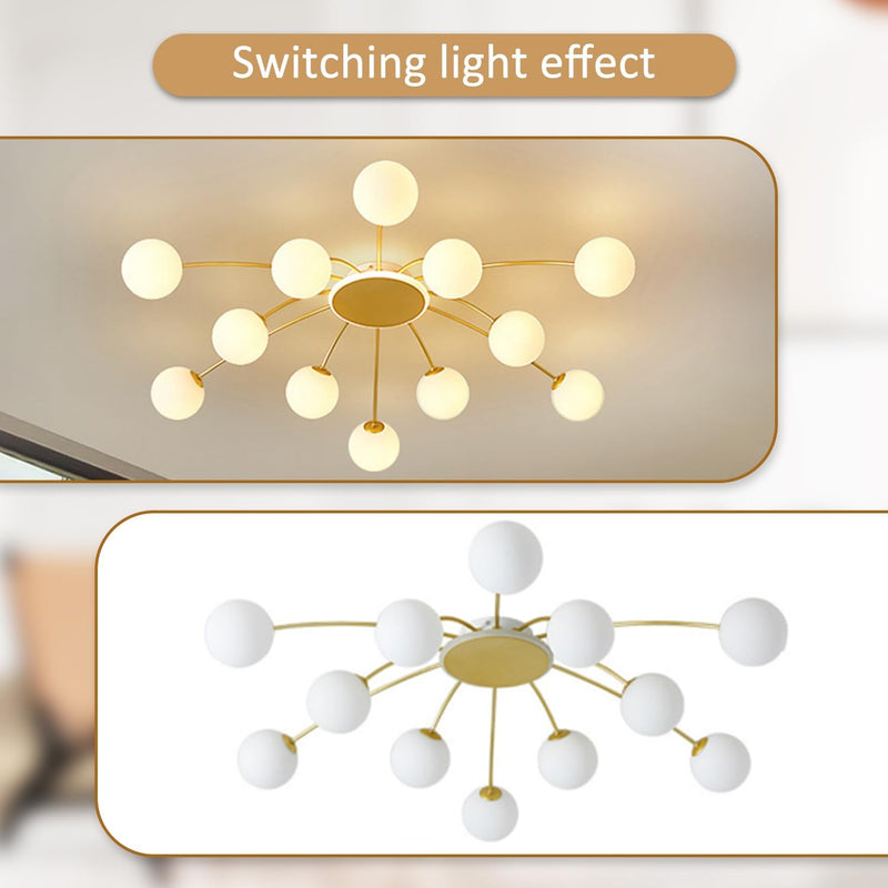 12 Lights Sputnik Chandelier Ceiling Light for Living Room