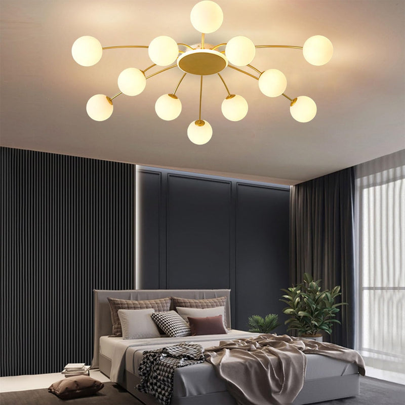 12 Lights Sputnik Chandelier Ceiling Light for Living Room