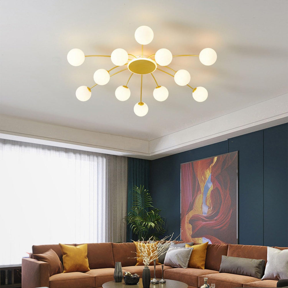 12 Lights Sputnik Chandelier Ceiling Light for Living Room