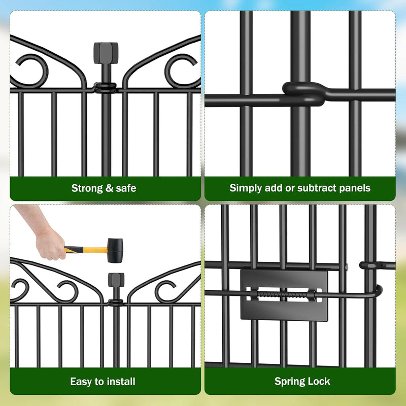 12 Panel No Dig Decorative Garden Fence