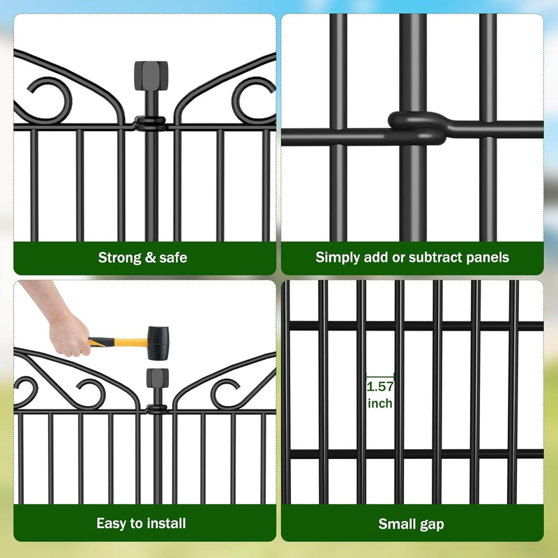 12 Panel No Dig Decorative Garden Fence