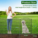12 Panel No Dig Decorative Garden Fence