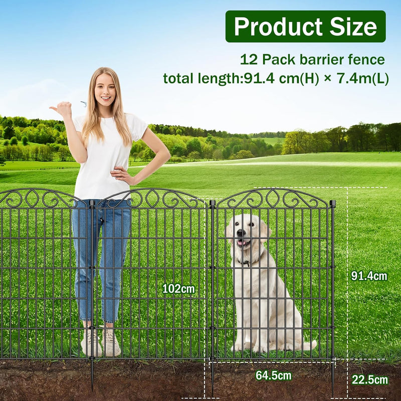 12 Panel No Dig Decorative Garden Fence