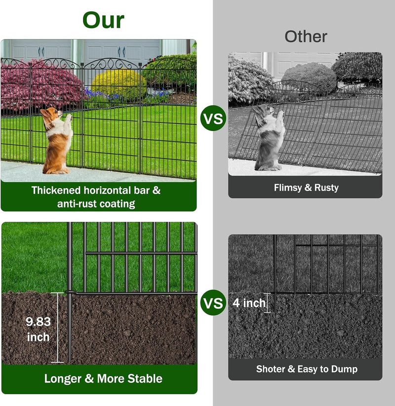 12 Panel No Dig Decorative Garden Fence