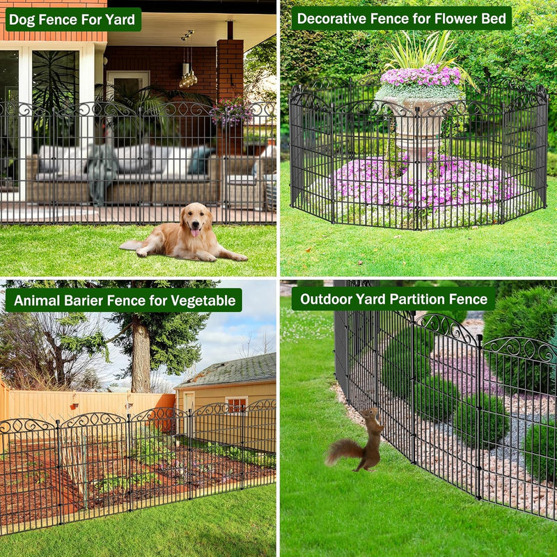 12 Panel No Dig Decorative Garden Fence