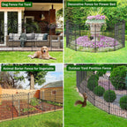 12 Panel No Dig Decorative Garden Fence