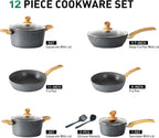 12 Pieces Nonstick Pots and Pans Set Cookware
