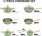 12 Pieces Nonstick Pots and Pans Set Cookware