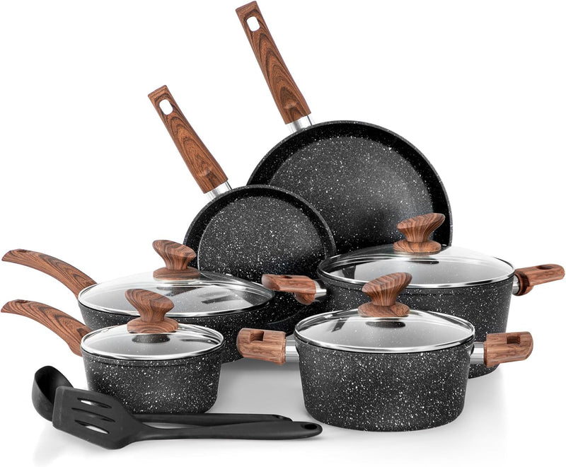 12 Pieces Nonstick Pots and Pans Set Cookware