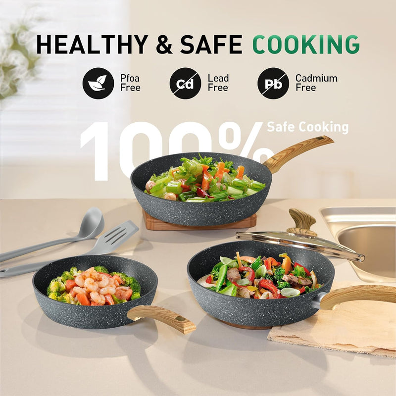12 Pieces Nonstick Pots and Pans Set Cookware