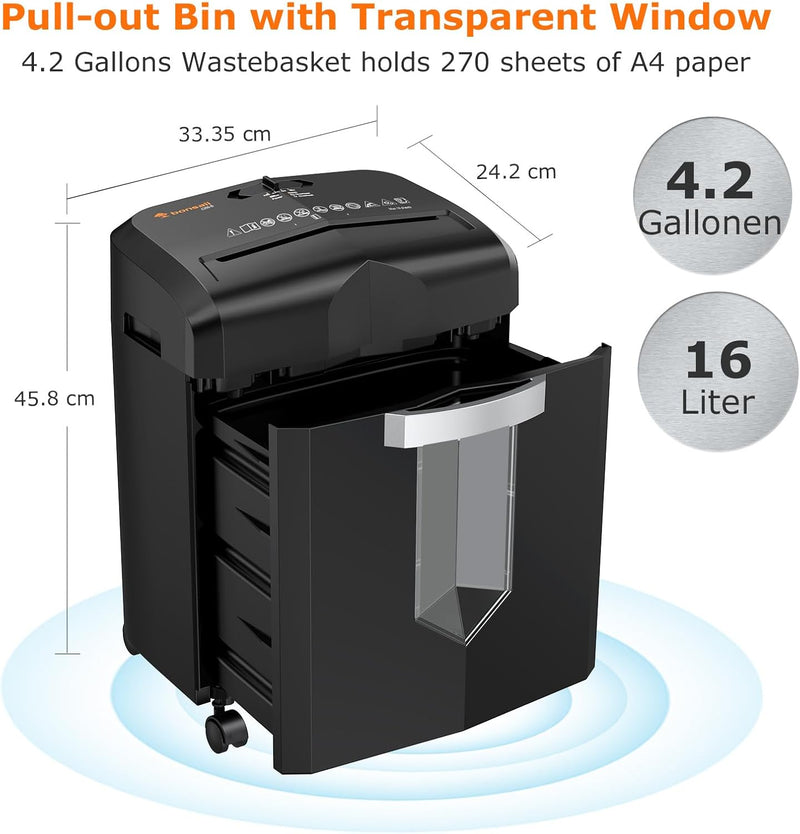 12-Sheet Micro-Cut Heavy Duty Paper Shredder for Home