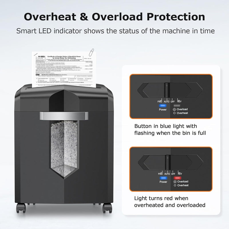 12-Sheet Micro-Cut Heavy Duty Paper Shredder for Home