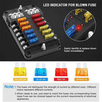 12-Way Blade Fuse Block W Negative Bus Atc