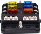 12-Way Blade Fuse Block W Negative Bus Atc