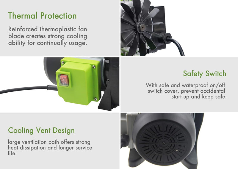 1200W Portable Garden Booster Jet Pump 3500L H