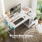 120CM Computer Desk with 3 Drawers Printer Shelf