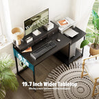 120CM Computer Desk with 3 Drawers Printer Shelf